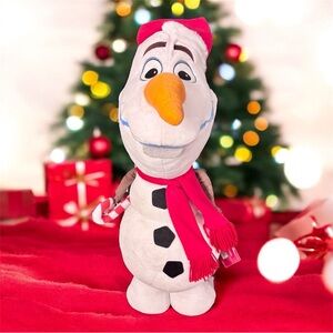 NWT Disney Frozen Olaf Christmas Plush Toy with Santa Hat & Candy Cane 24"